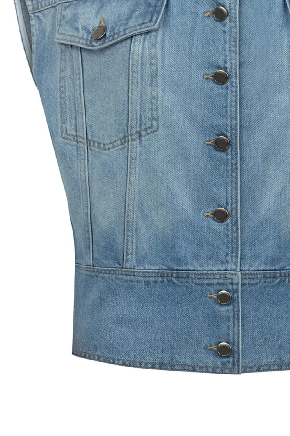 Sleeveless Denim Vest