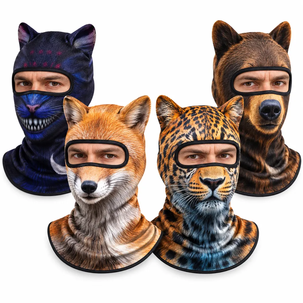 WildFace Animal Ski Mask – Funny Fleece Balaclava for Skiing & Snowboarding