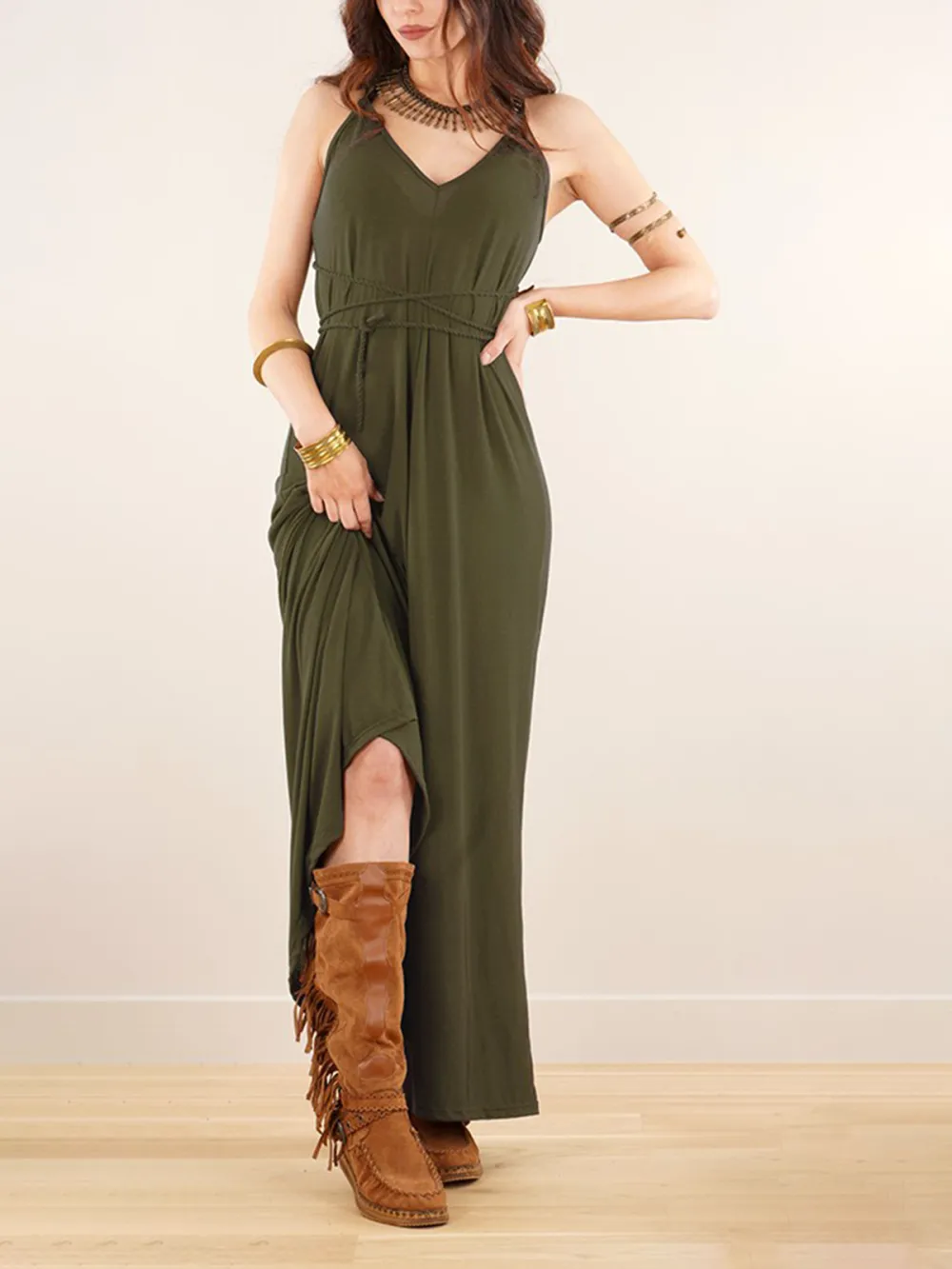 Loose And Reversible Strappy Long Dress