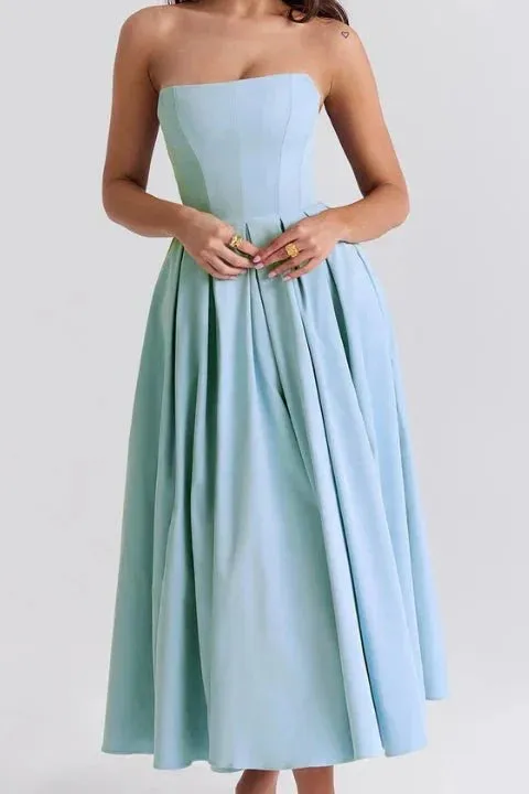 Strapless Silhouette Midi Dress