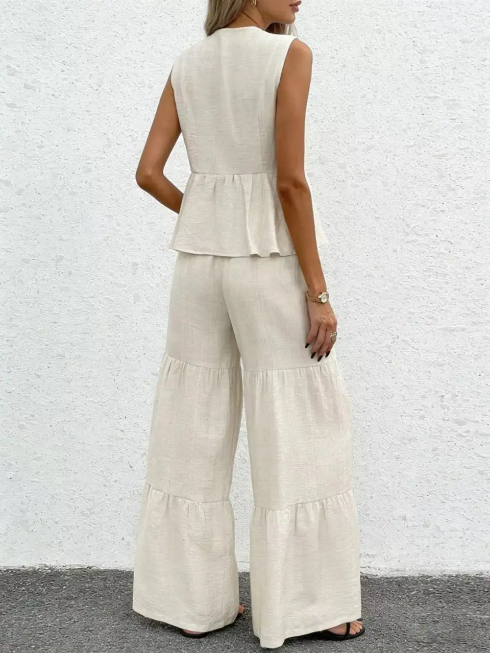 Easygoing Wide Leg Sleeveless Jumpsuit