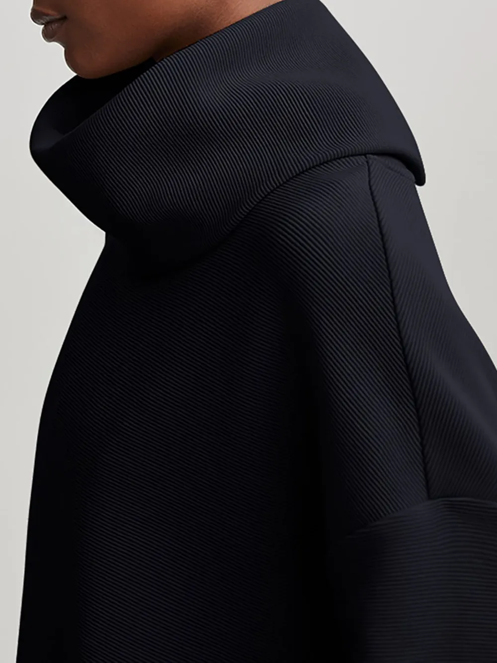 Casual Turtleneck Textured Knit Sweatshirt