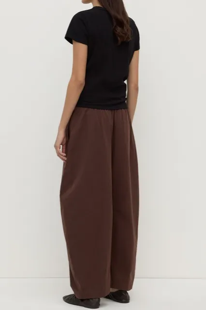 Ganache Voluminous Cotton Barrel-Leg Pant