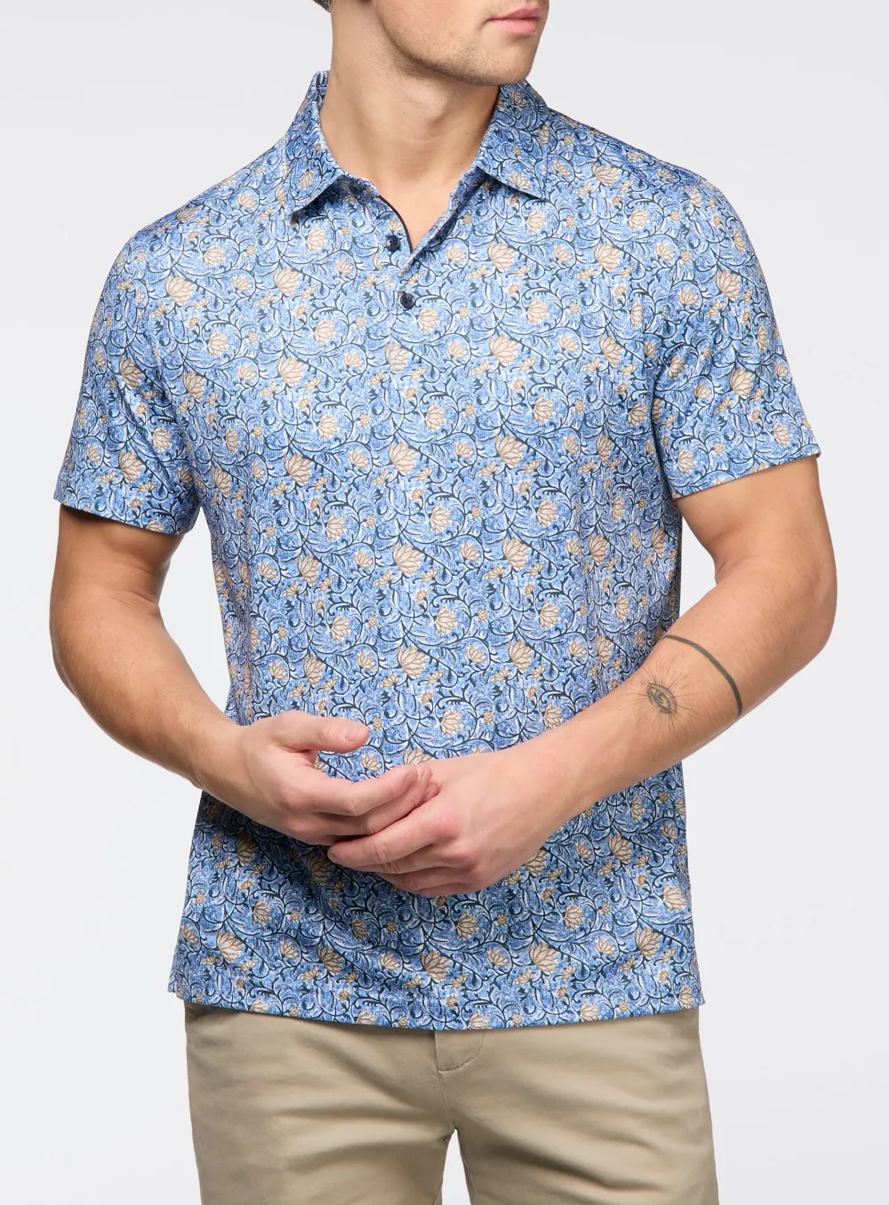Paisley Print Casual Polo