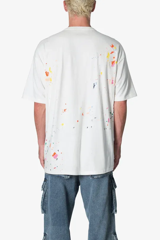 WHITE PAINT SPLATTER ART T-SHIRT