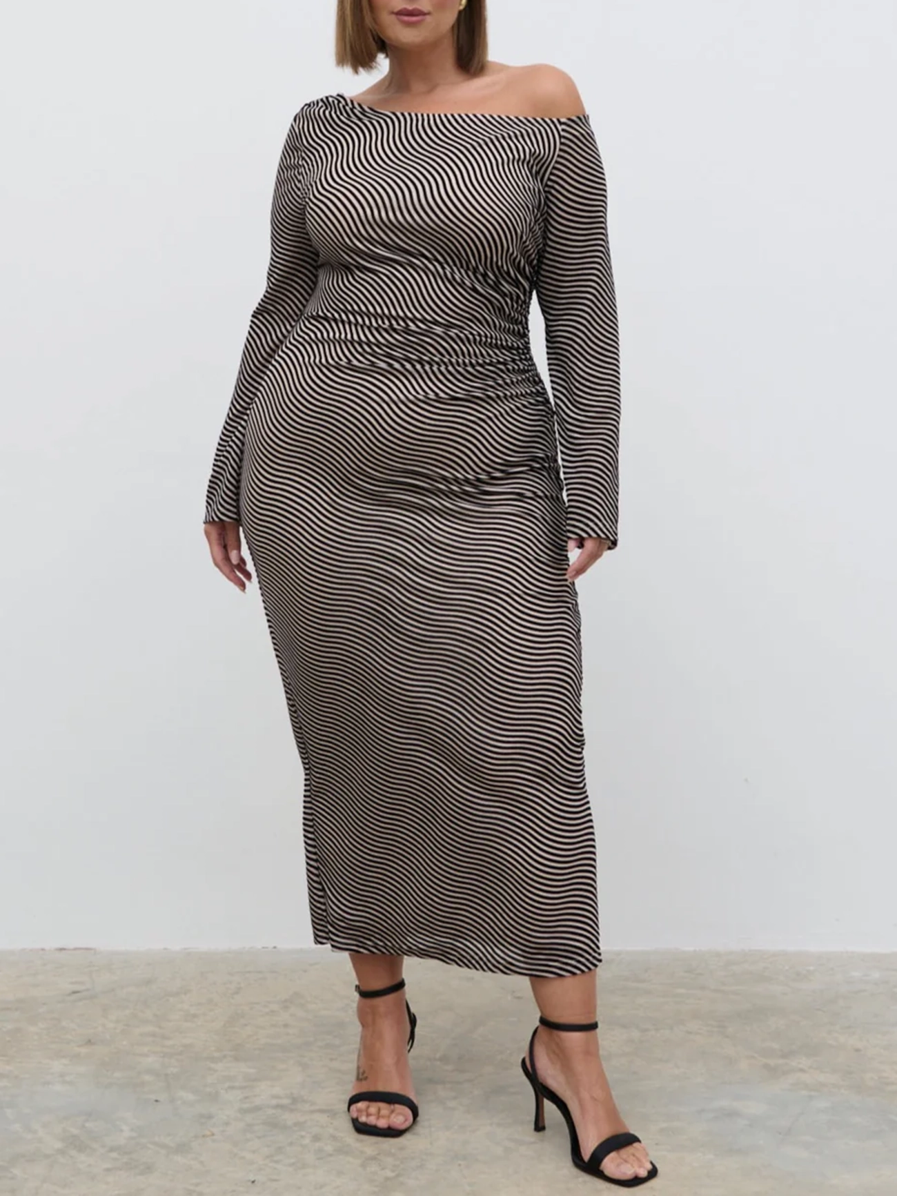 Asymmetric Knot Midi Dress Curve