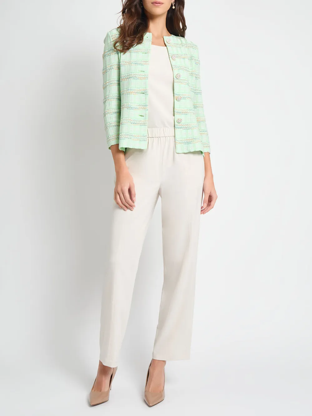 Round Neck Knitted Jacket