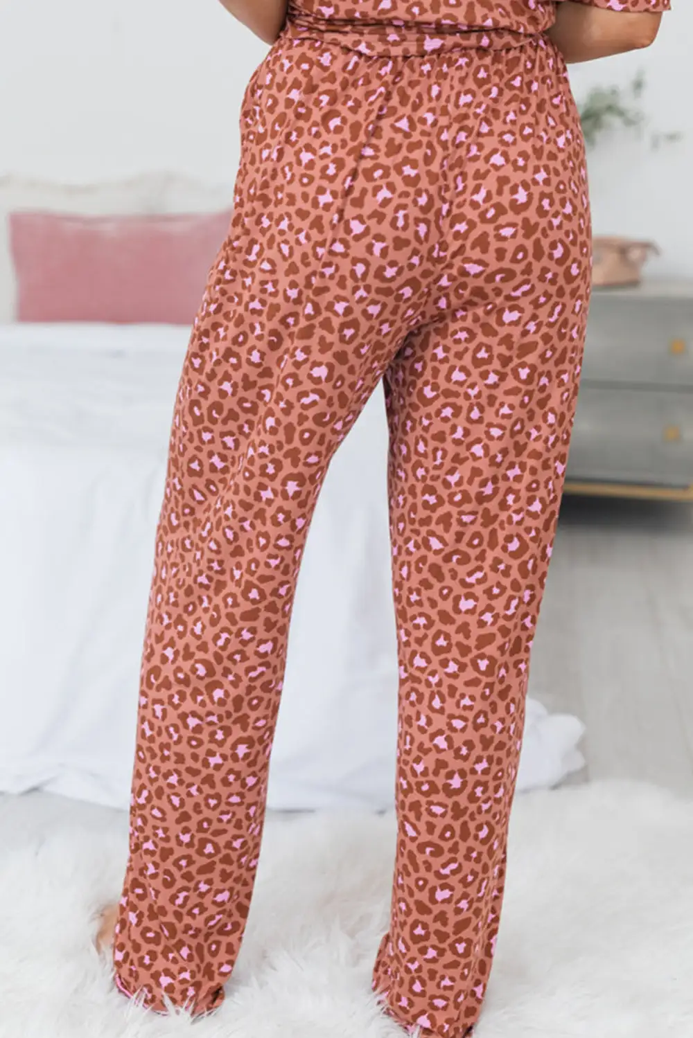 Soft Animal Print Leopard Pajama Set