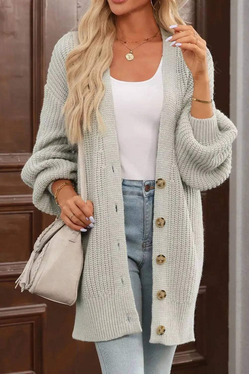 Chunky Knit Button Down Cardigan