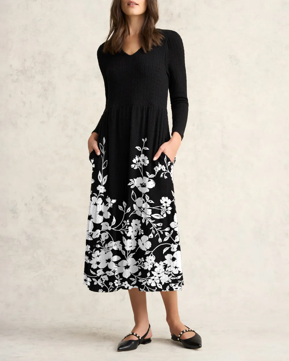 Textured Jacquard Midi Dress