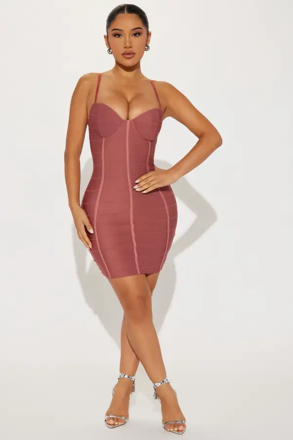 Alyssia Bandage Mini Dress - Rose