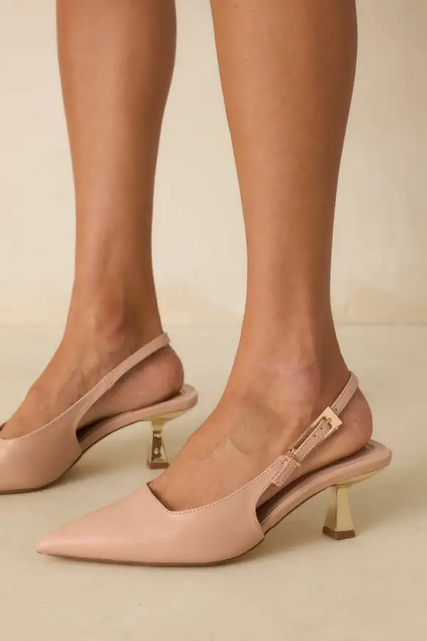 Roomy Faux Leather Leather Heels