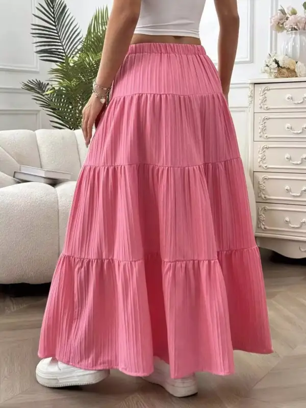 Sharp Drawstring Flowy Skirt