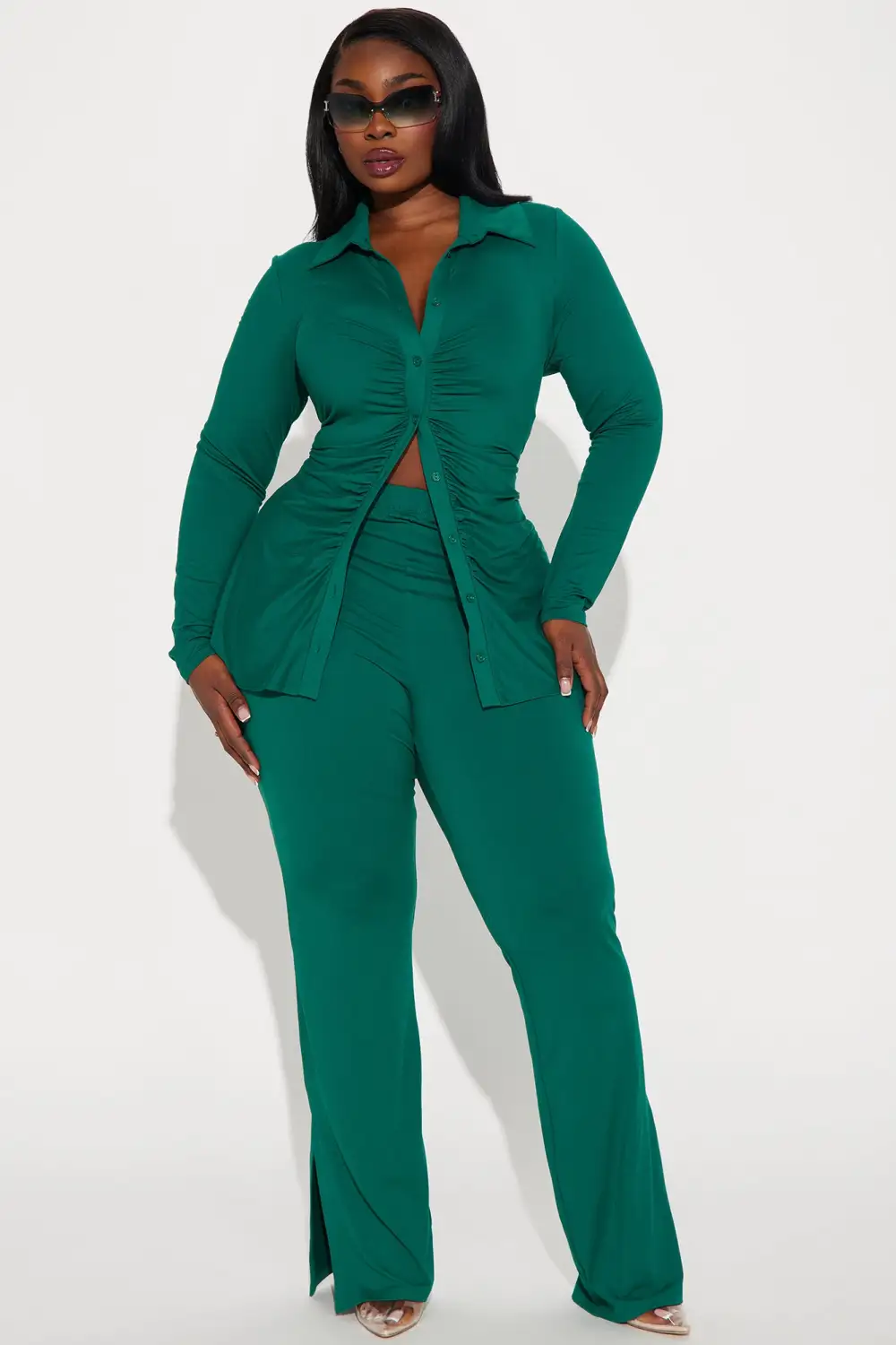 Just You And I Pant Set - Hunter
