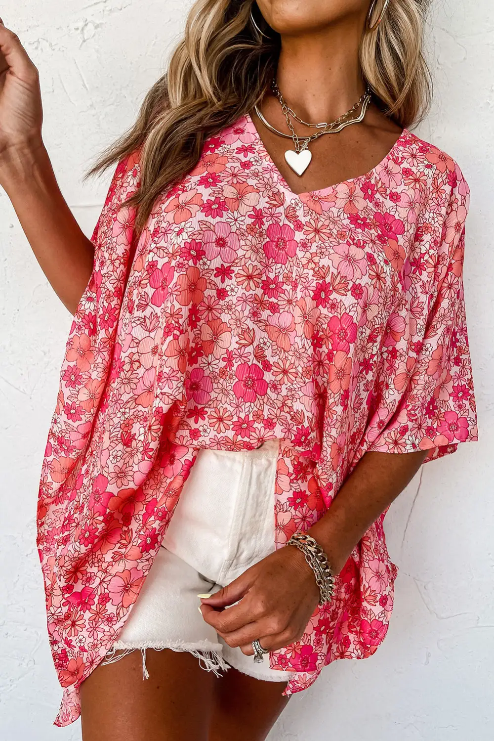 Floral V Neck Blouse