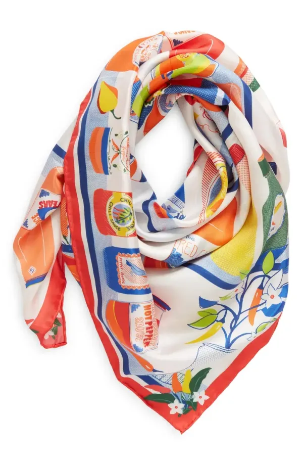 HOT SAUCE SILK SQUARE SCARF
