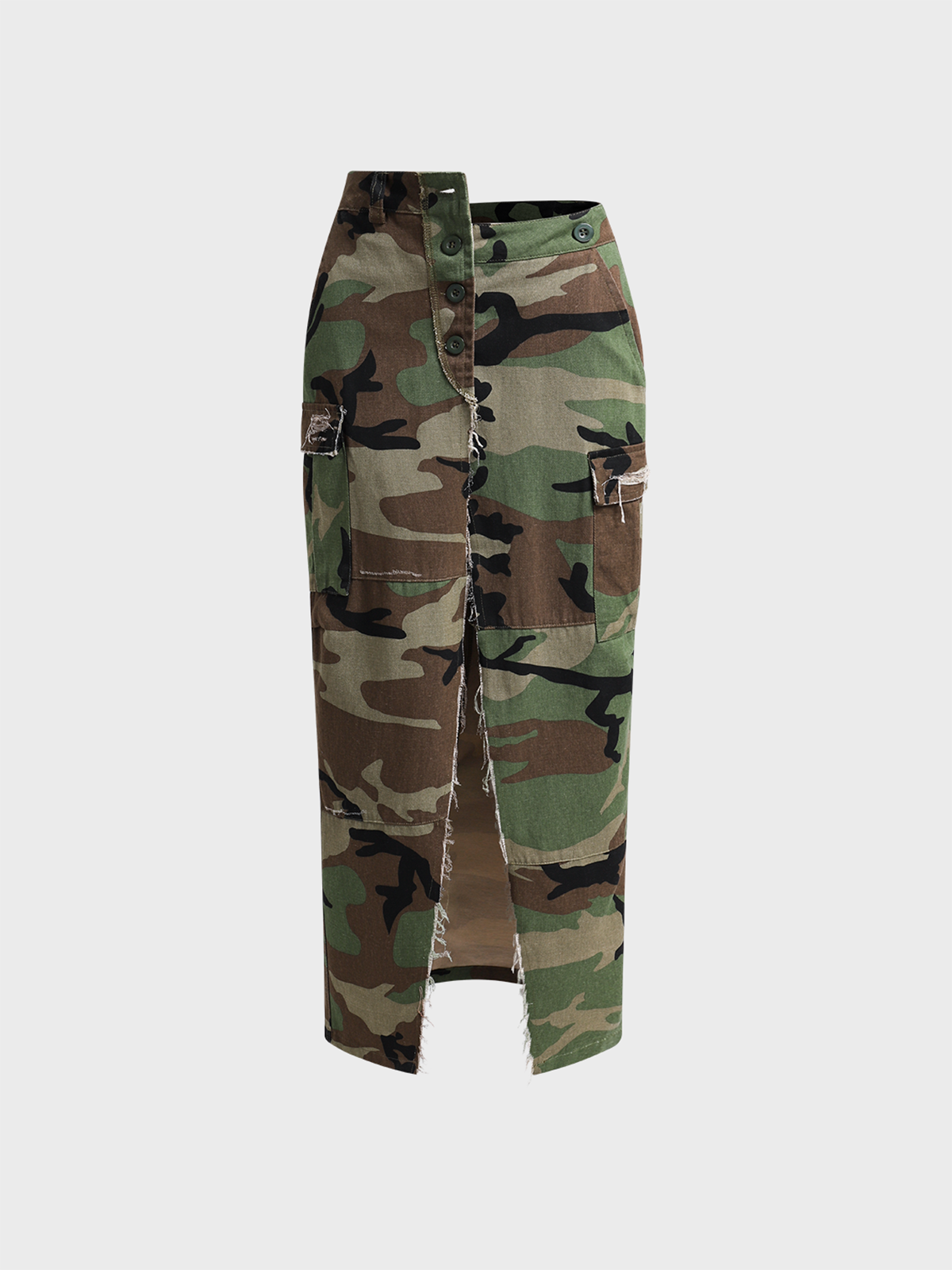 【Final Sale】Street Army Green Slim Bottom Skirt FREESHIPPING