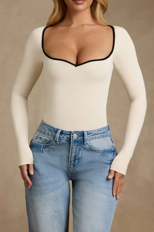 Sweet And Elegant Women's Long Sleeve Bodysuit