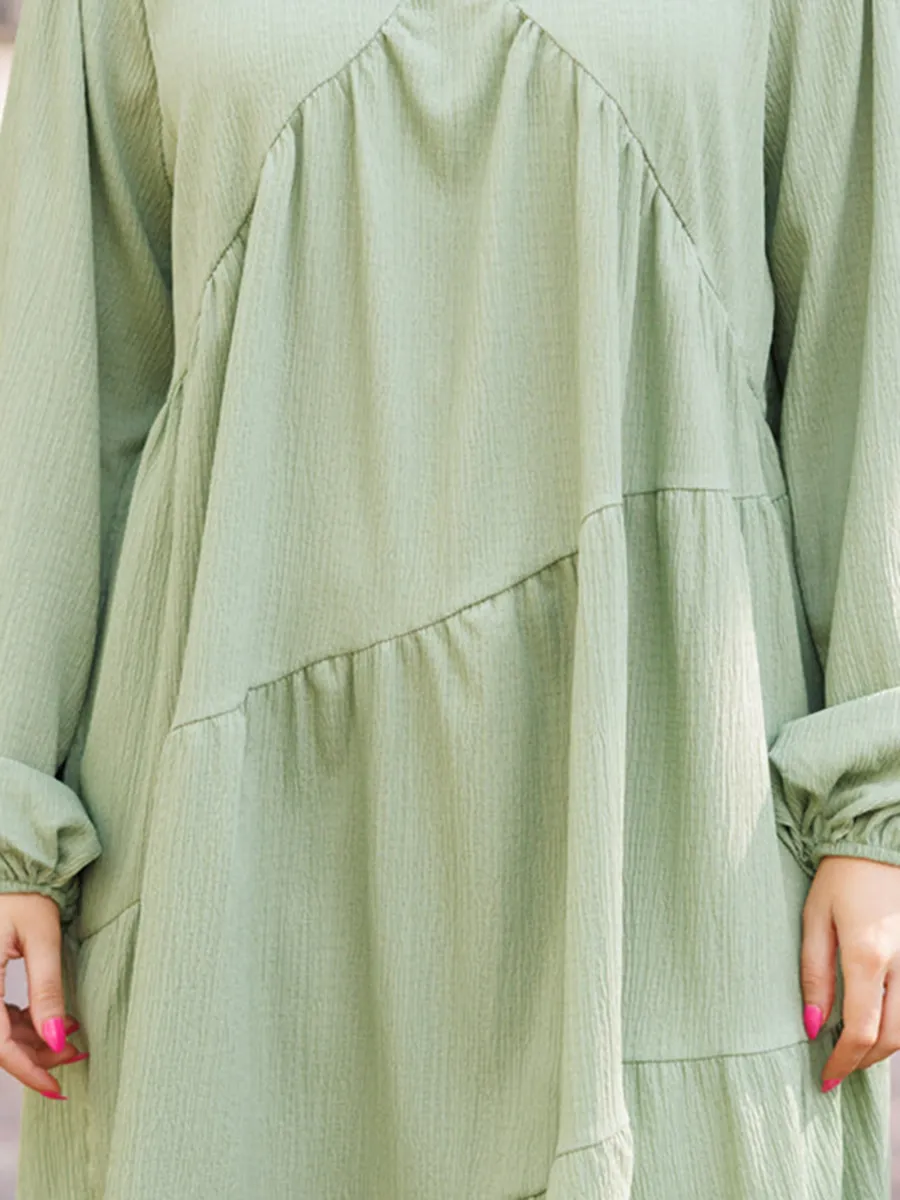 Split V-Neck Loose Fitting Dress