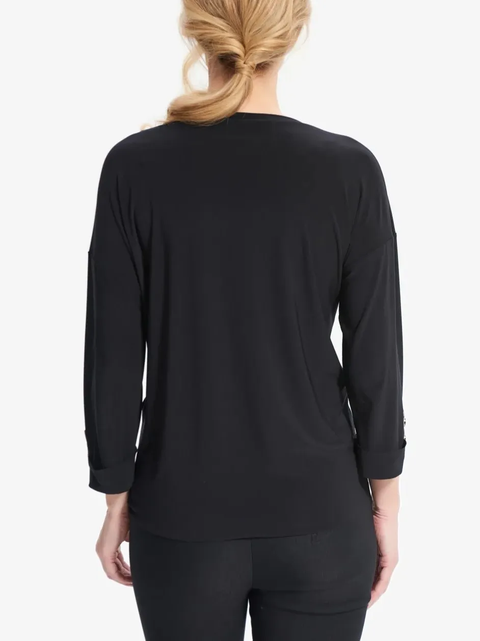 Black and Tan Pocket - Detail 3/4 - Sleeve Top