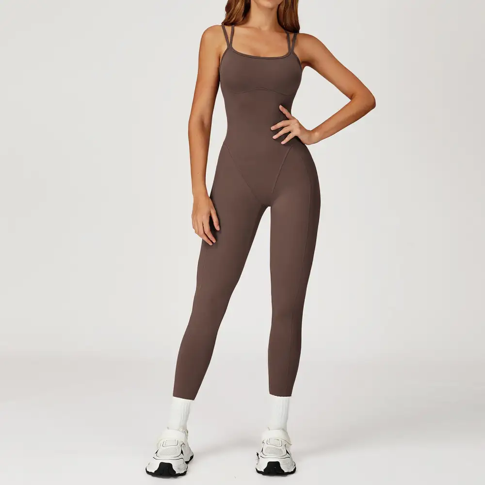 Gathered Flare Yoga Jumpsuit