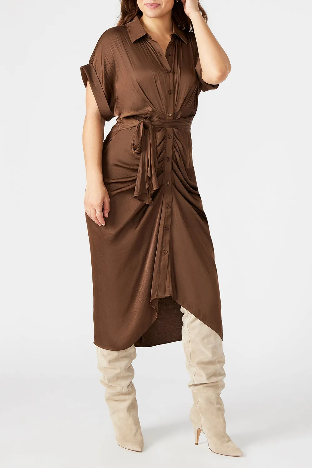HIGH-LOW HEM DRESS BLACK