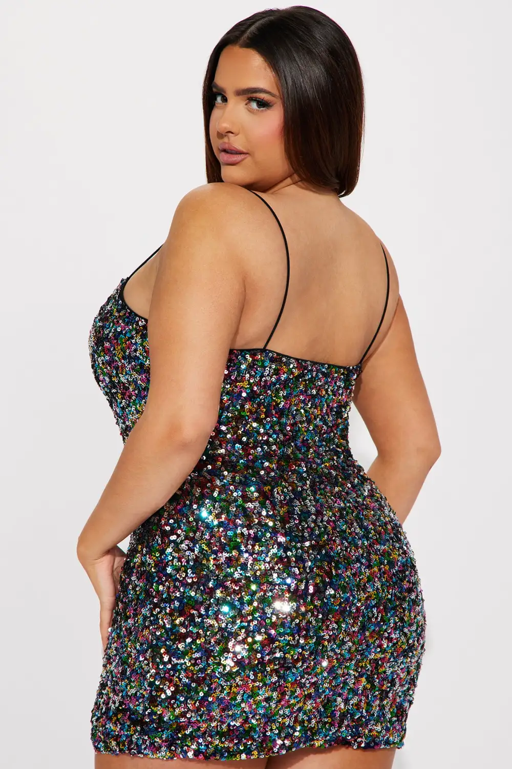 Poppy Sequin Mini Dress - Black/combo