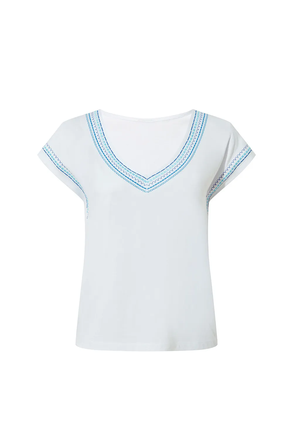 V-Neck Pure Cotton Casual Ladies Design Short Sleeves