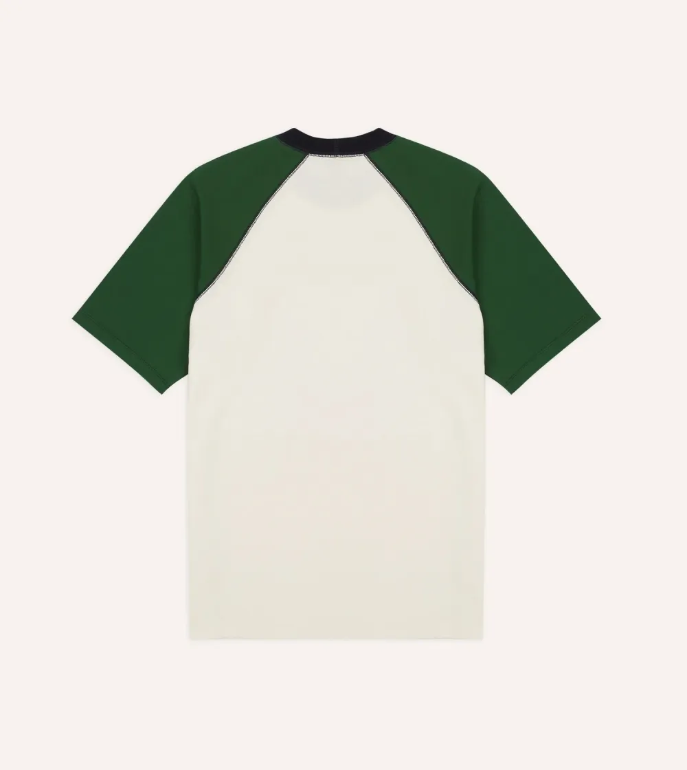 Ecru and Green Raglan Sleeve Hiking T-Shirt Daily