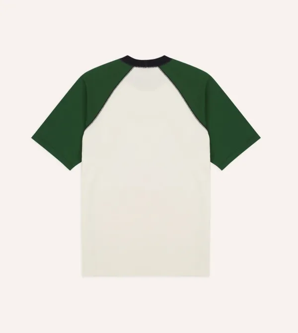 Ecru and Green Raglan Sleeve Hiking T-Shirt Daily