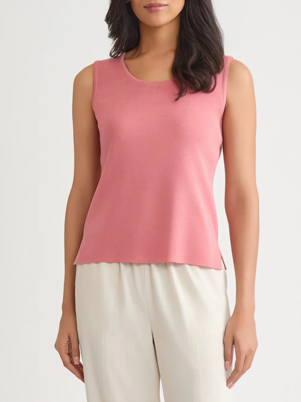 Solid Color Round Neck Vest
