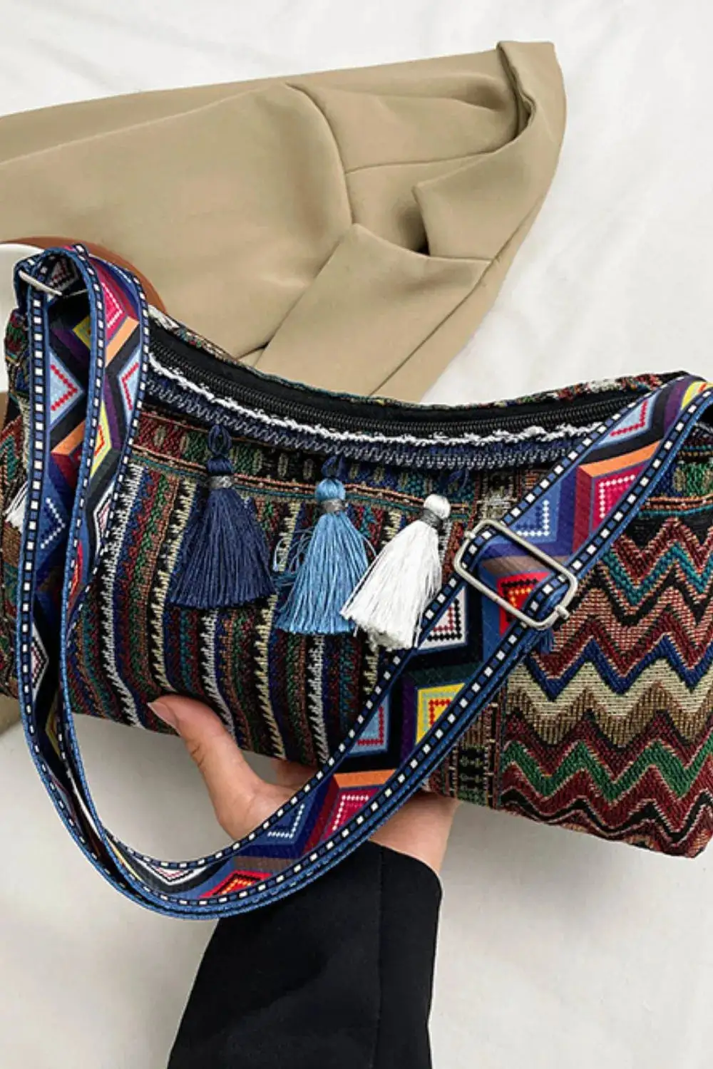 Tassel Accent Shoulder Bag