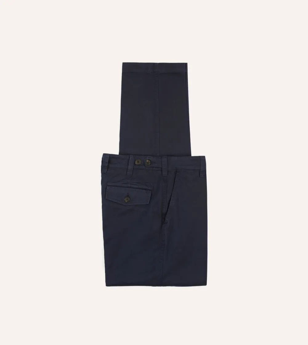 Daily Navy Cotton Flat Front Chino