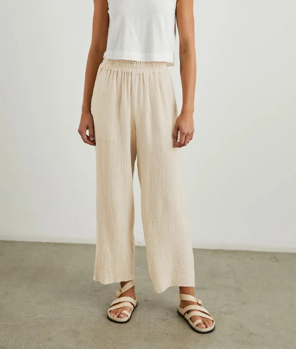 Smocked Waist Crop Pants