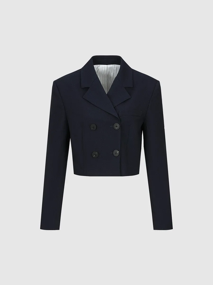 A Black School-Style Uniform Jacket For Ladies
