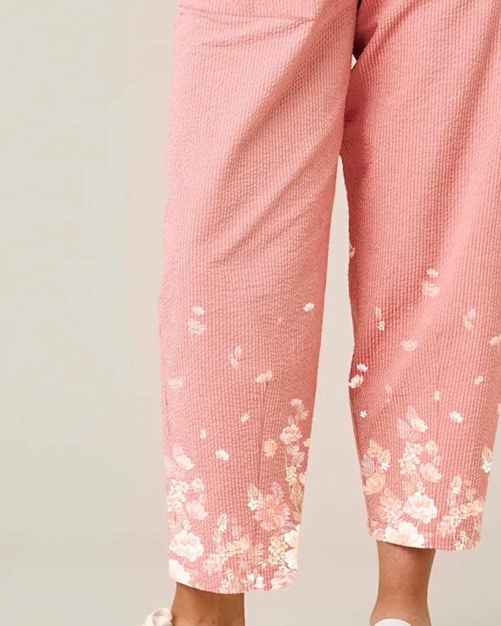 CORAL SEERSUCKER TROUSERS