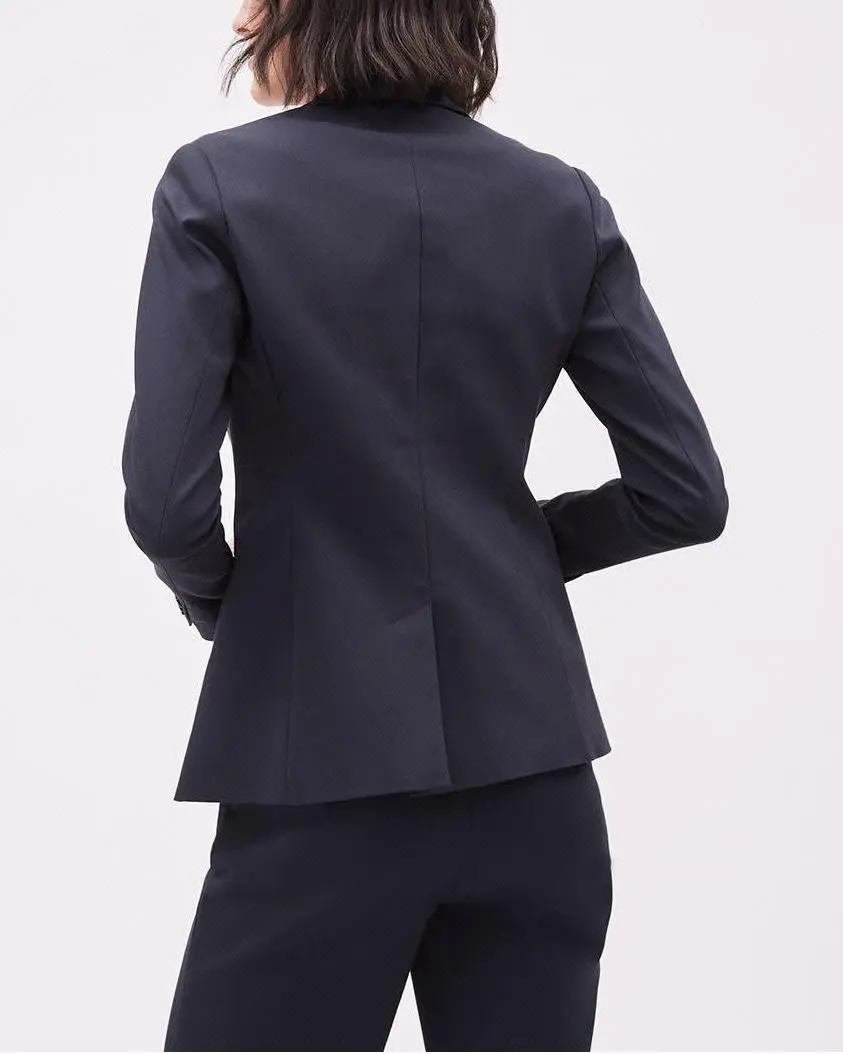 Navy Tailored Women's Blazer with Minimalist Style