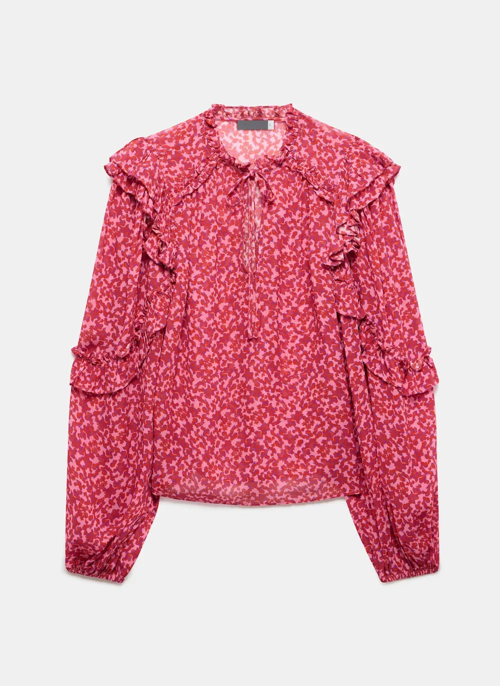 Casual Style Pink Floral Print Blouse