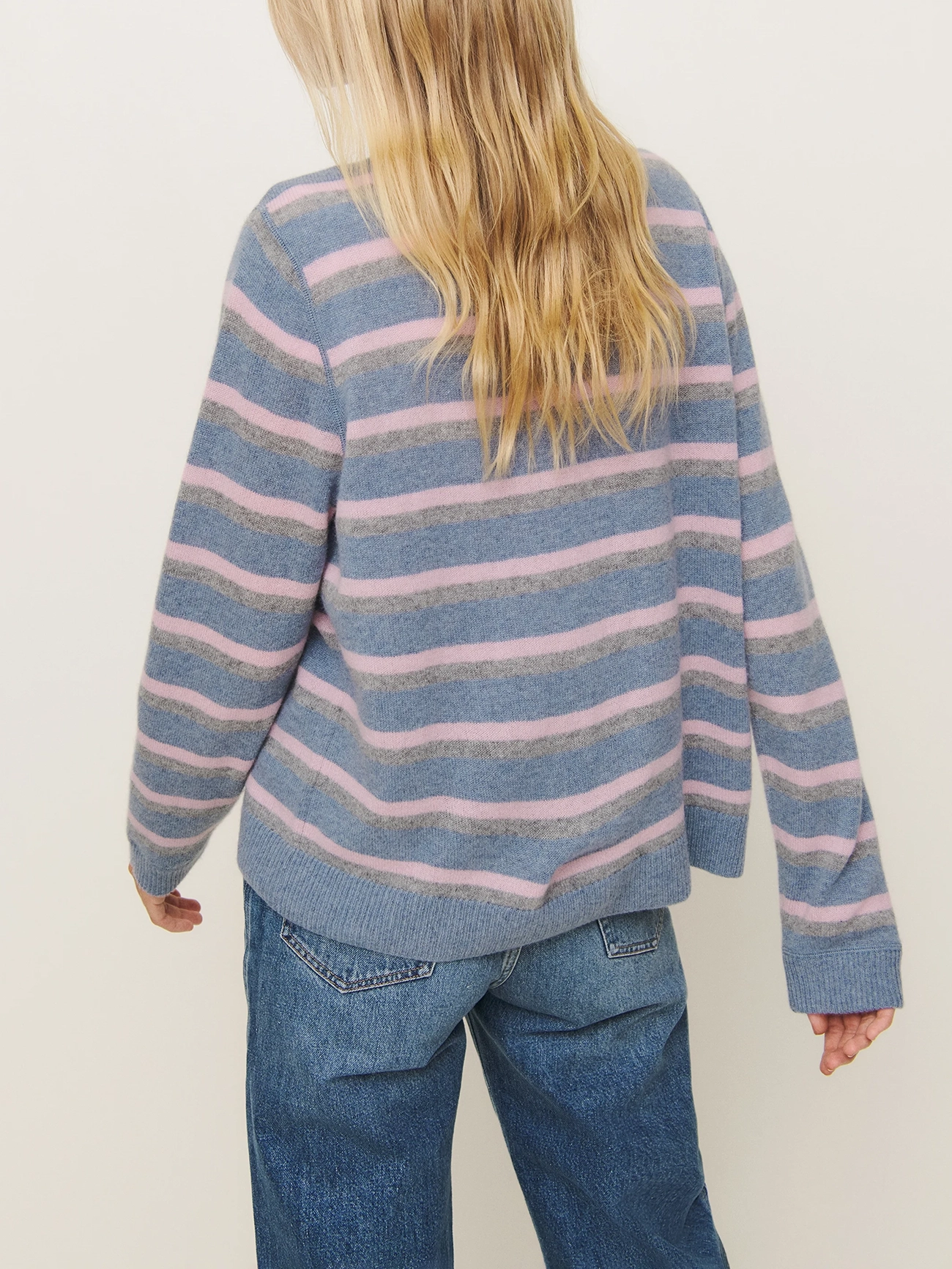 Pastel Striped Crew Neck Sweater