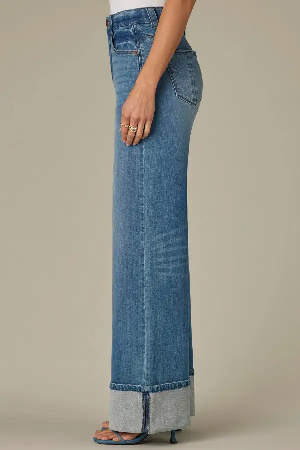 Petite Fixed Cuff Wide Cuff Wide Leg Jeans