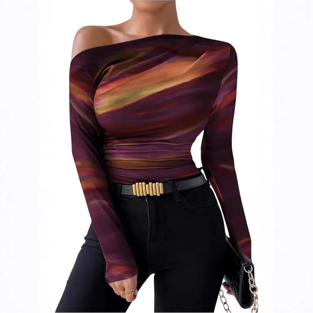 Slim Fit Printed Long Sleeve Top