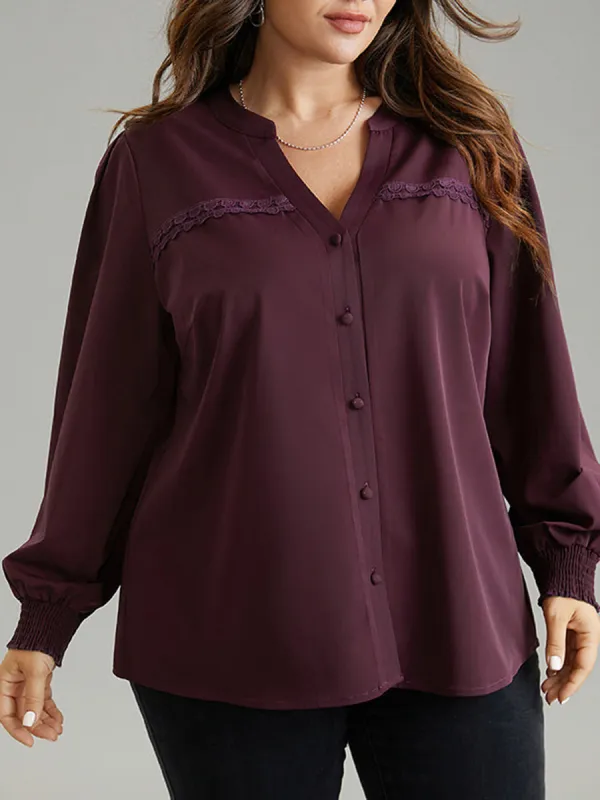 Elegant Burgundy V-Neck Shirt