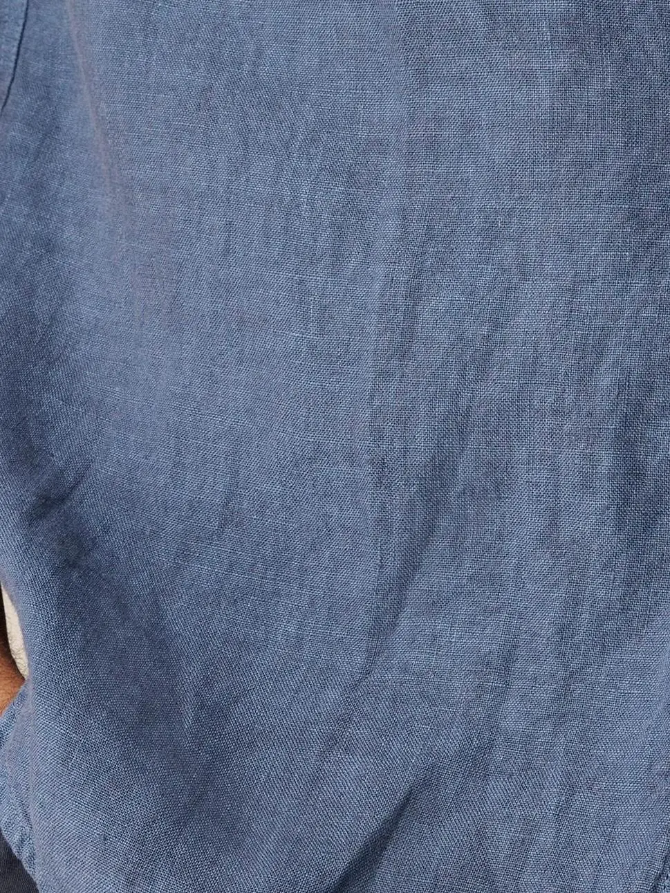 Navy Blue Long Sleeve Linen Shirt