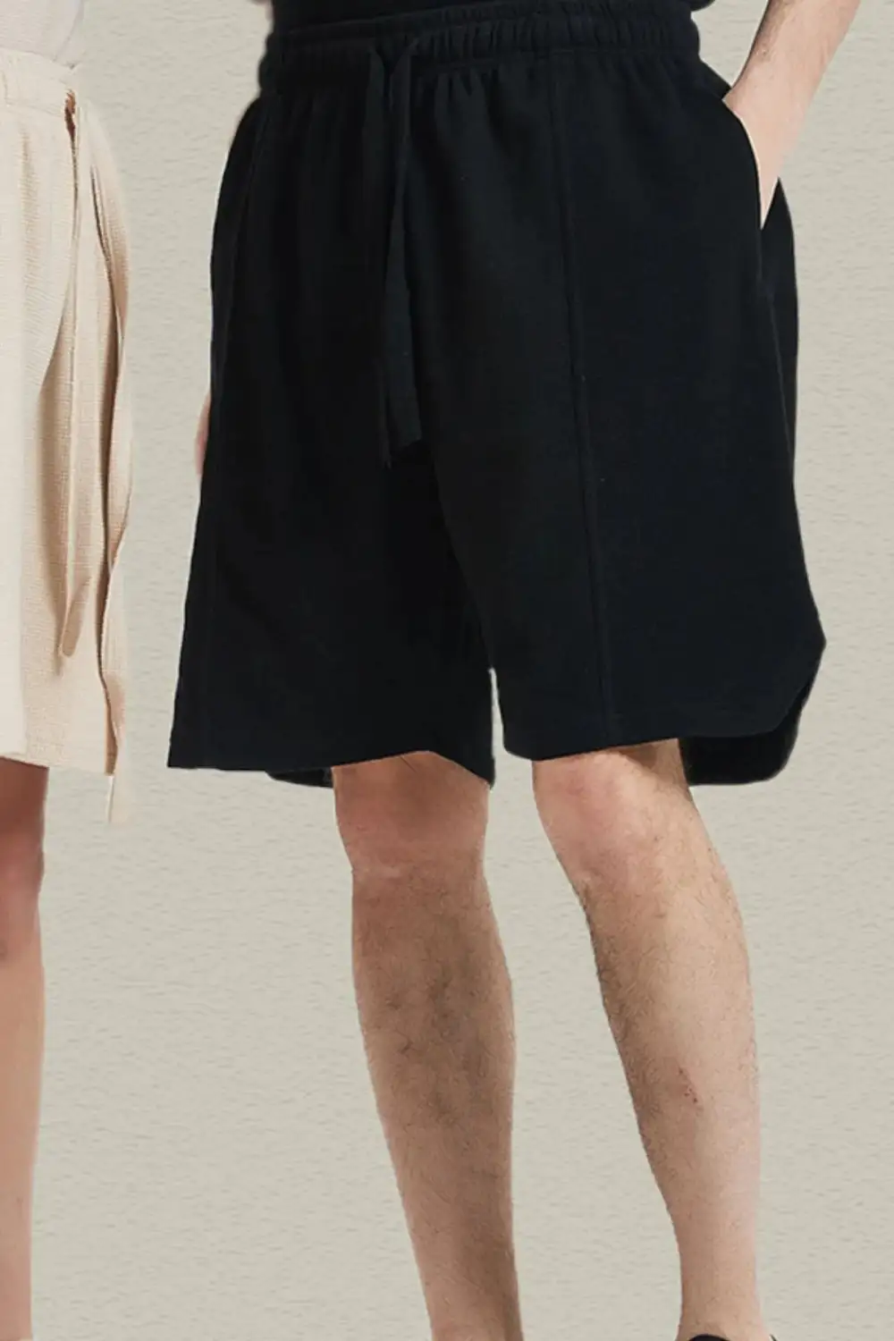 Polished Drawstring Cotton Blend Casual Shorts