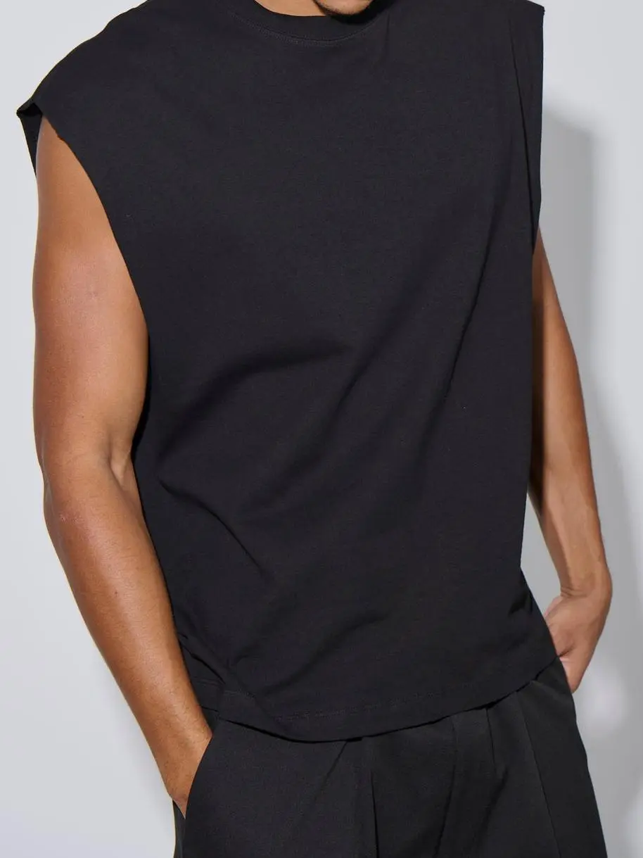 Leisure And Comfortable  Versatile Black Tank Tops