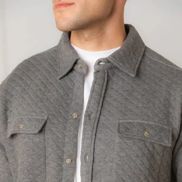 Casual Quilted Organic Button Down Shirt
