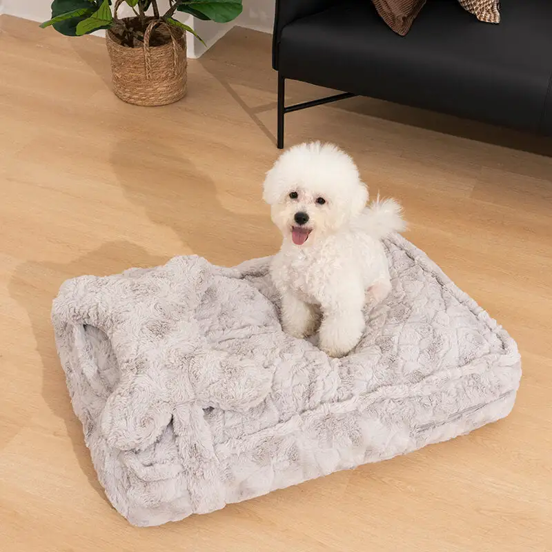 Warming Fluffy Bone Cloud Shape Claiming Dog Bed