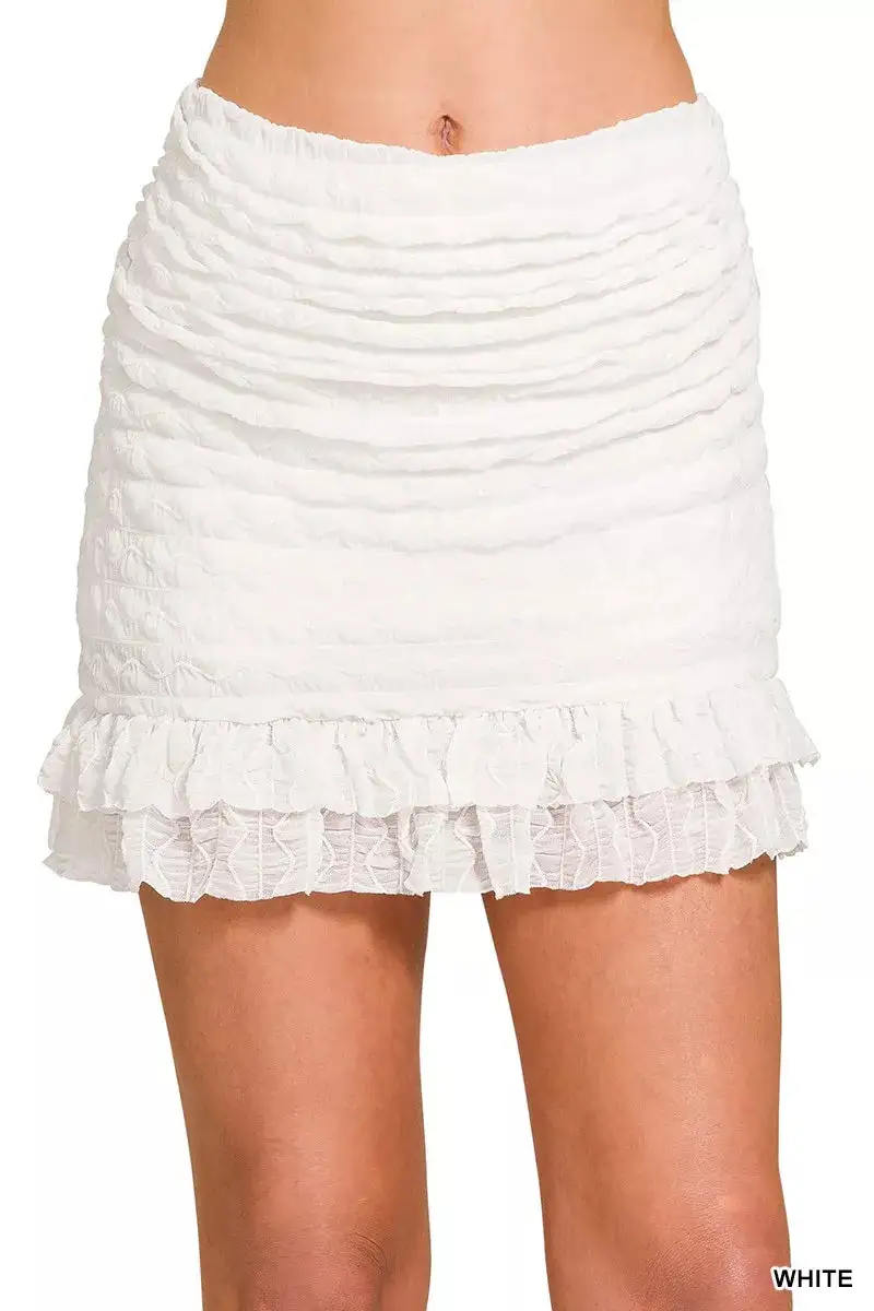 Everyday Ruched Built Mini Skirt
