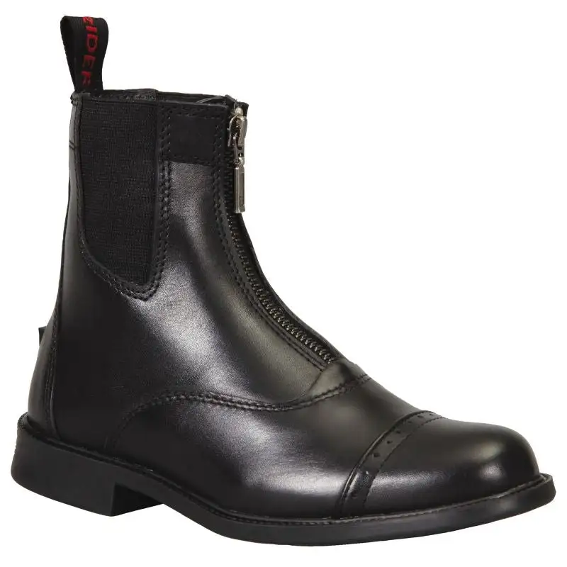 Sleek Zip Leather Paddock Boots