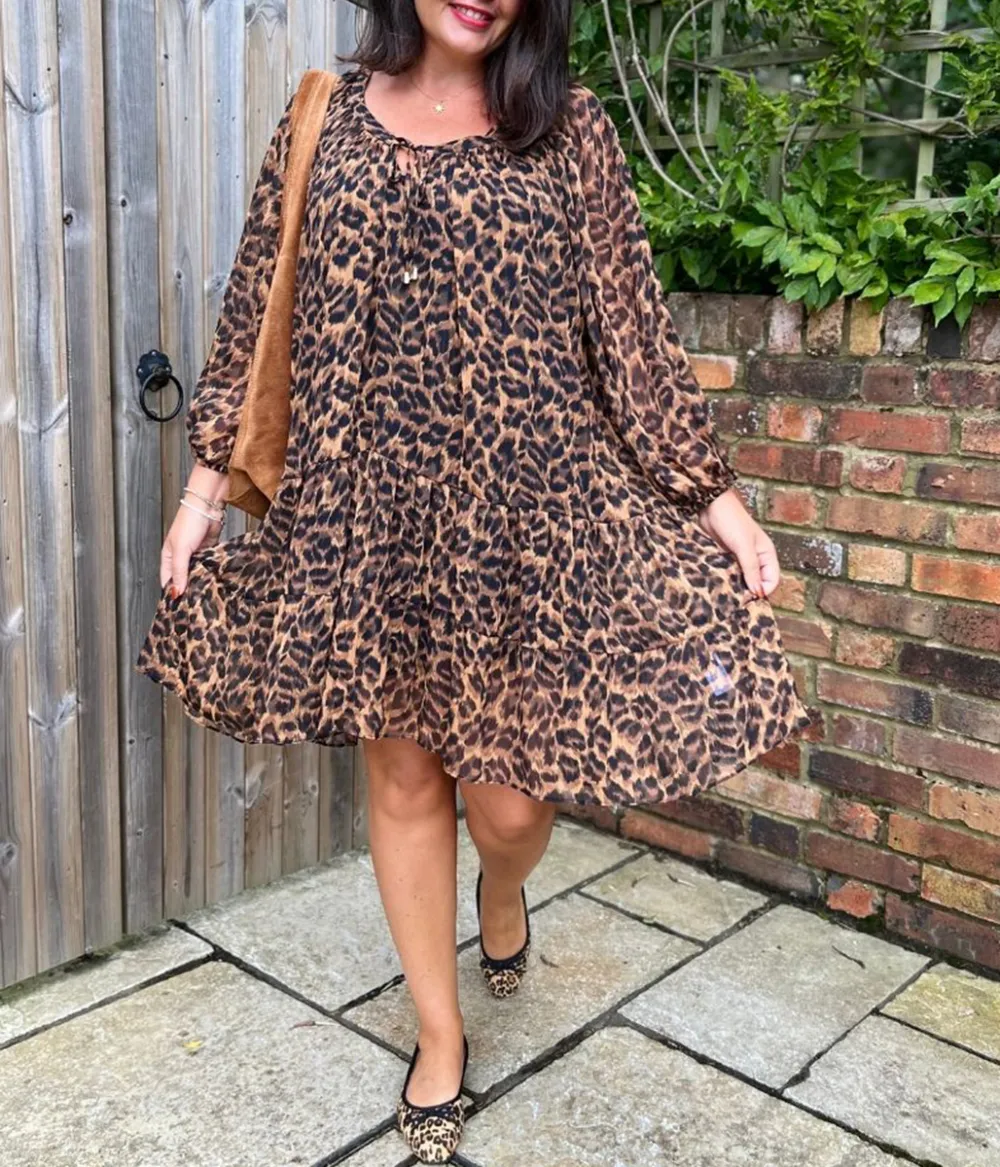 Leopard Print Willow Tiered Dress